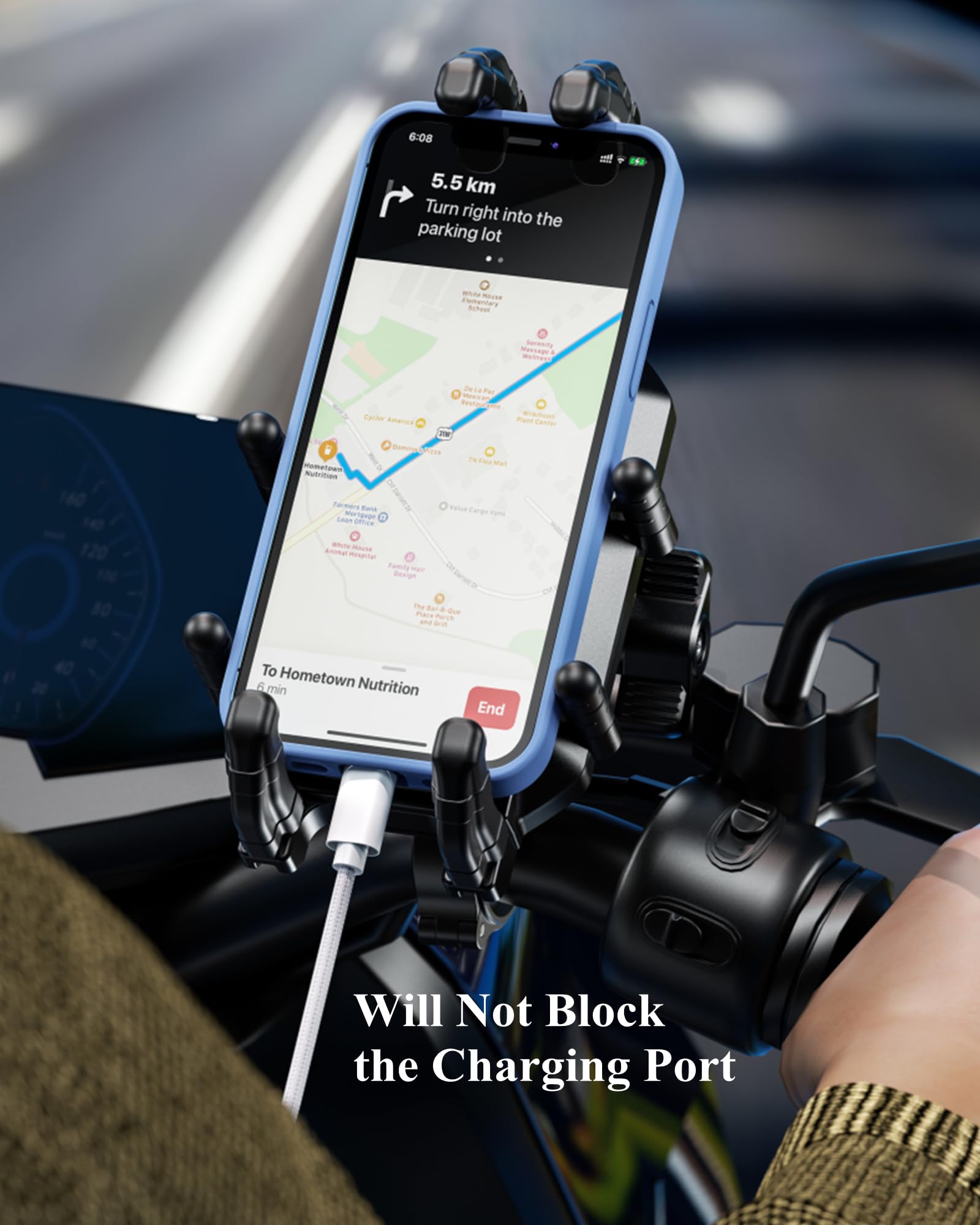 BRCOVAN anti theft mount adjustable size fits phones 5.4 to 7.2 inches.
