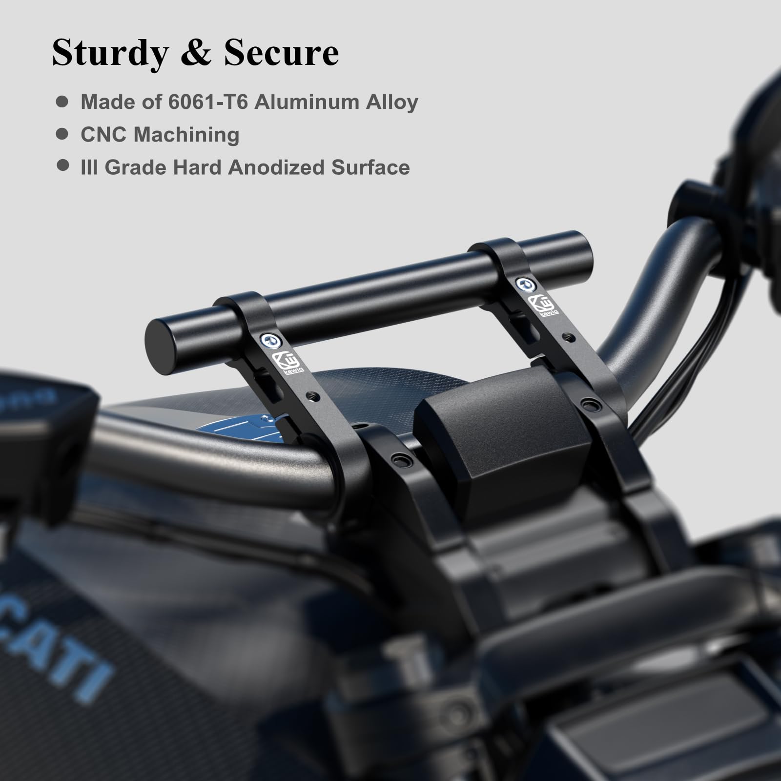 BRCOVAN double clamp mount base for secure, stable mounting on handlebars.