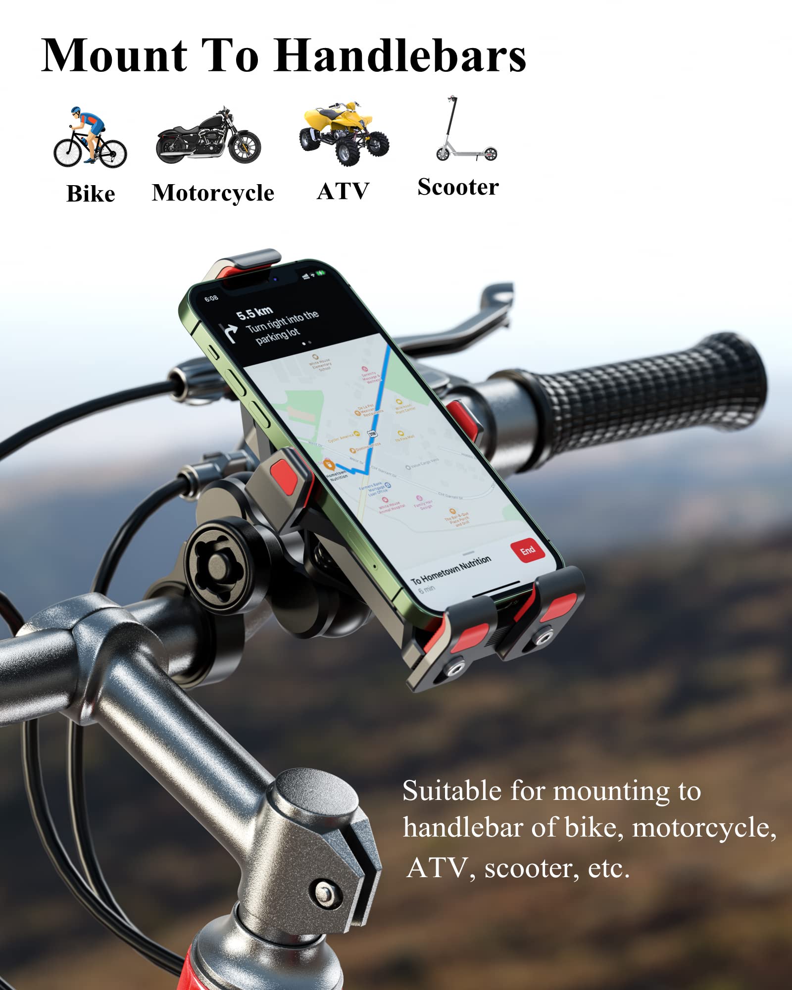 BRCOVAN easy installation on various handlebar diameters and mirrors.