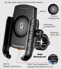 Aluminum-base phone holder from BRCOVAN securing a smartphone during rough roads