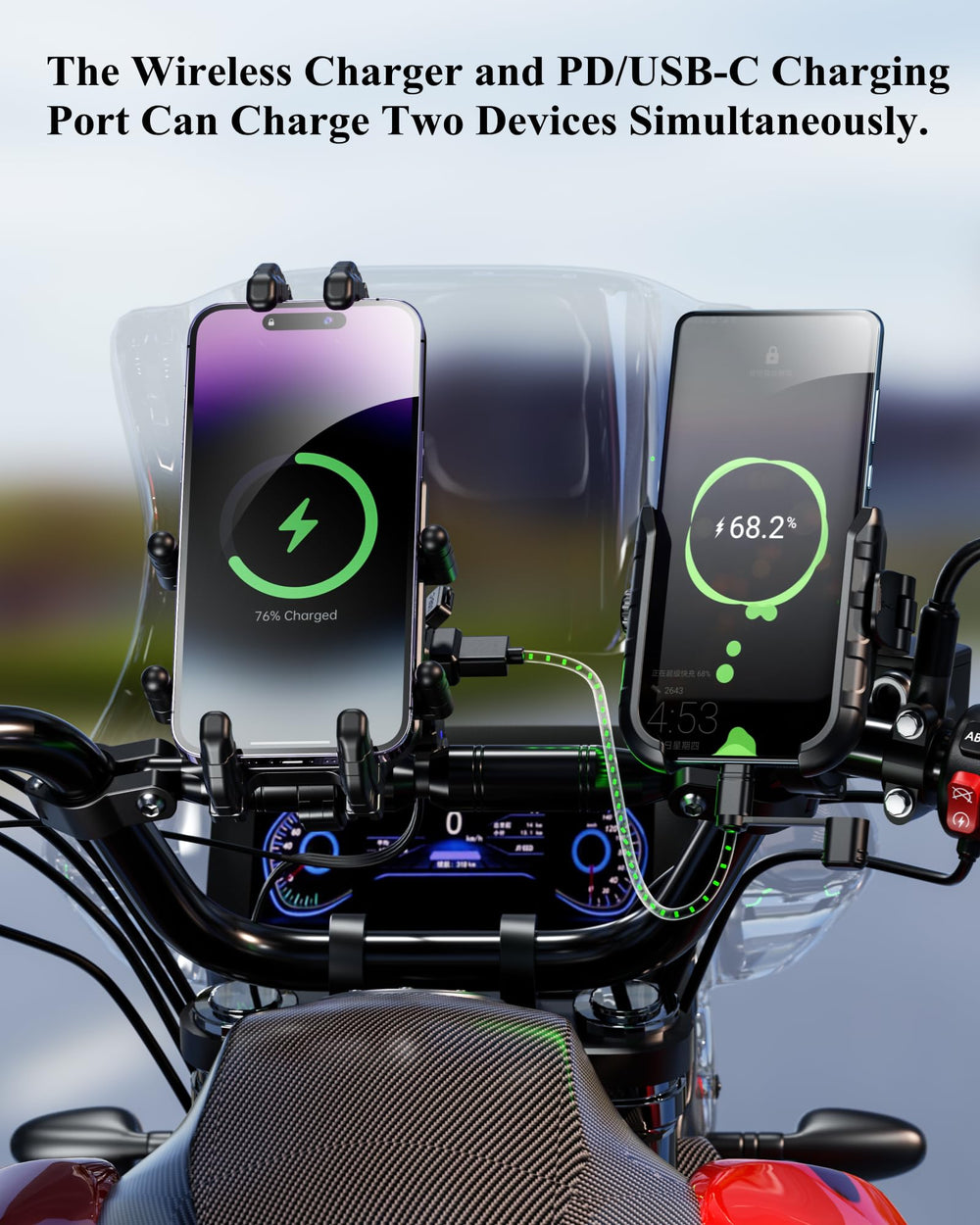 Versatile installation on handlebars or motorcycle mirrors for flexible mounting.