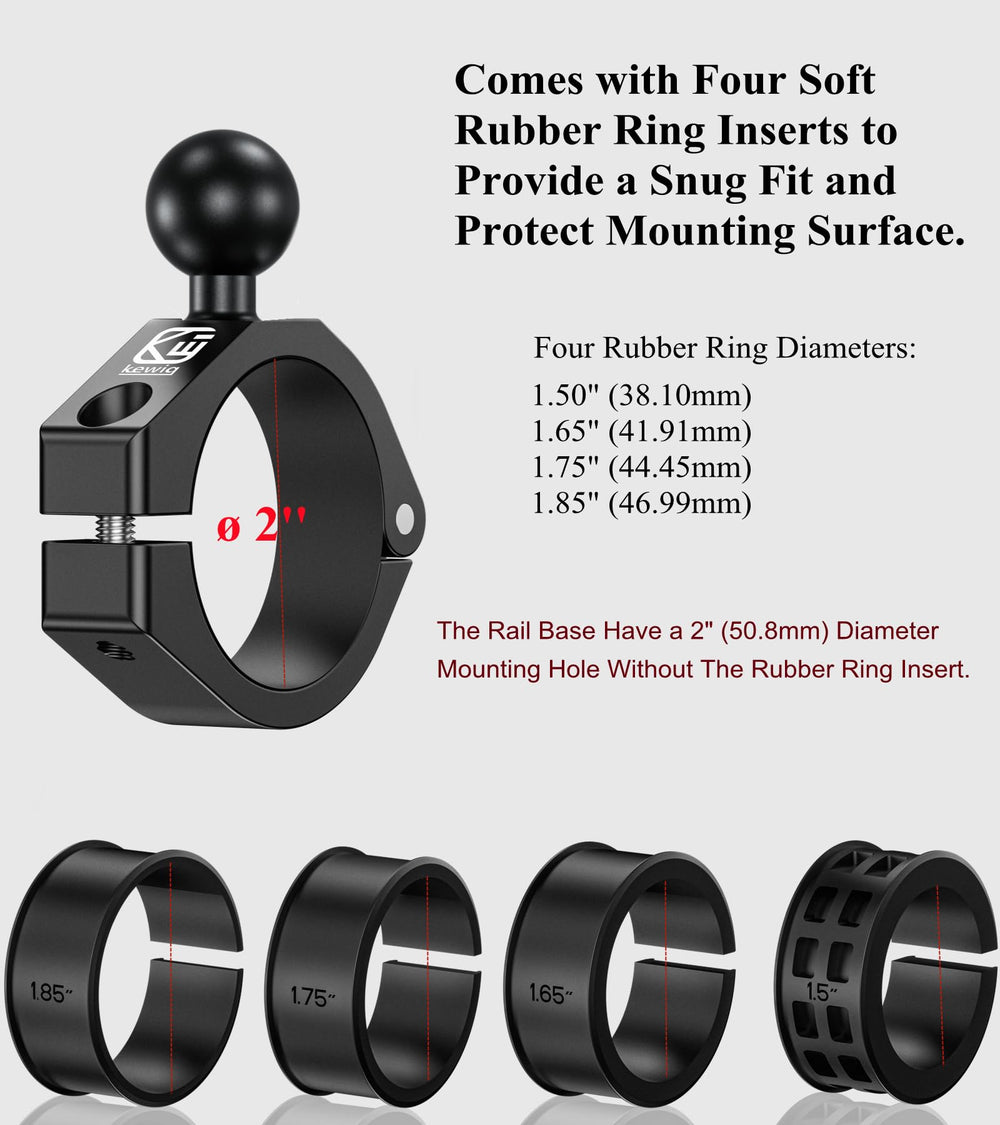 BRCOVAN rubber ring inserts protect rails and ensure snug fit.