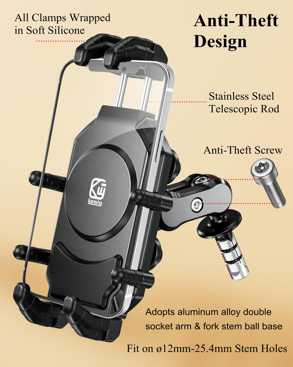 BRCOVAN safety screw with wrench secures the holder against casual removal