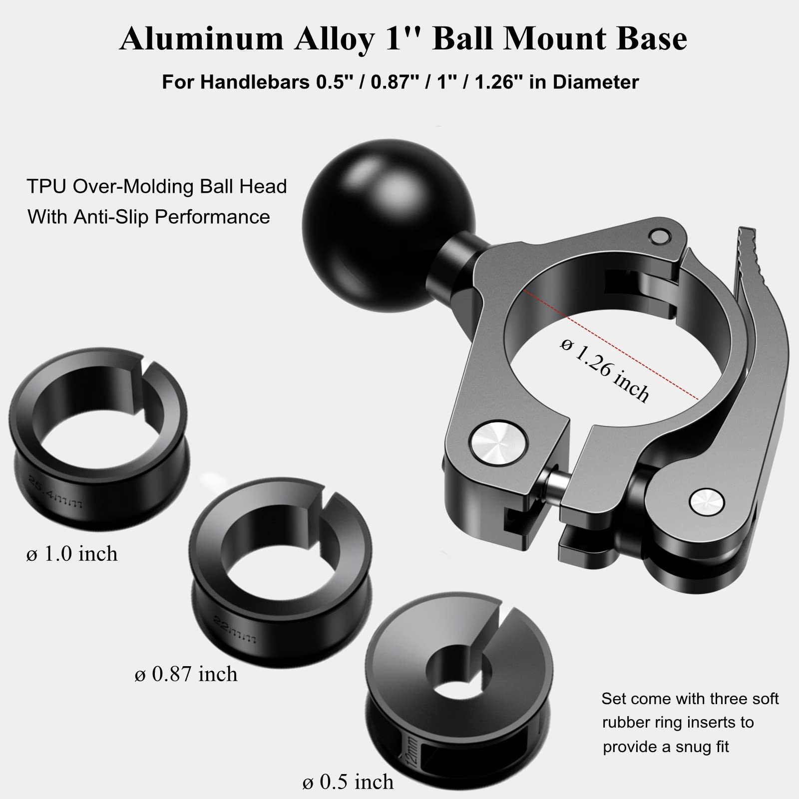BRCOVAN rubber ring inserts for different handlebars, protecting surfaces