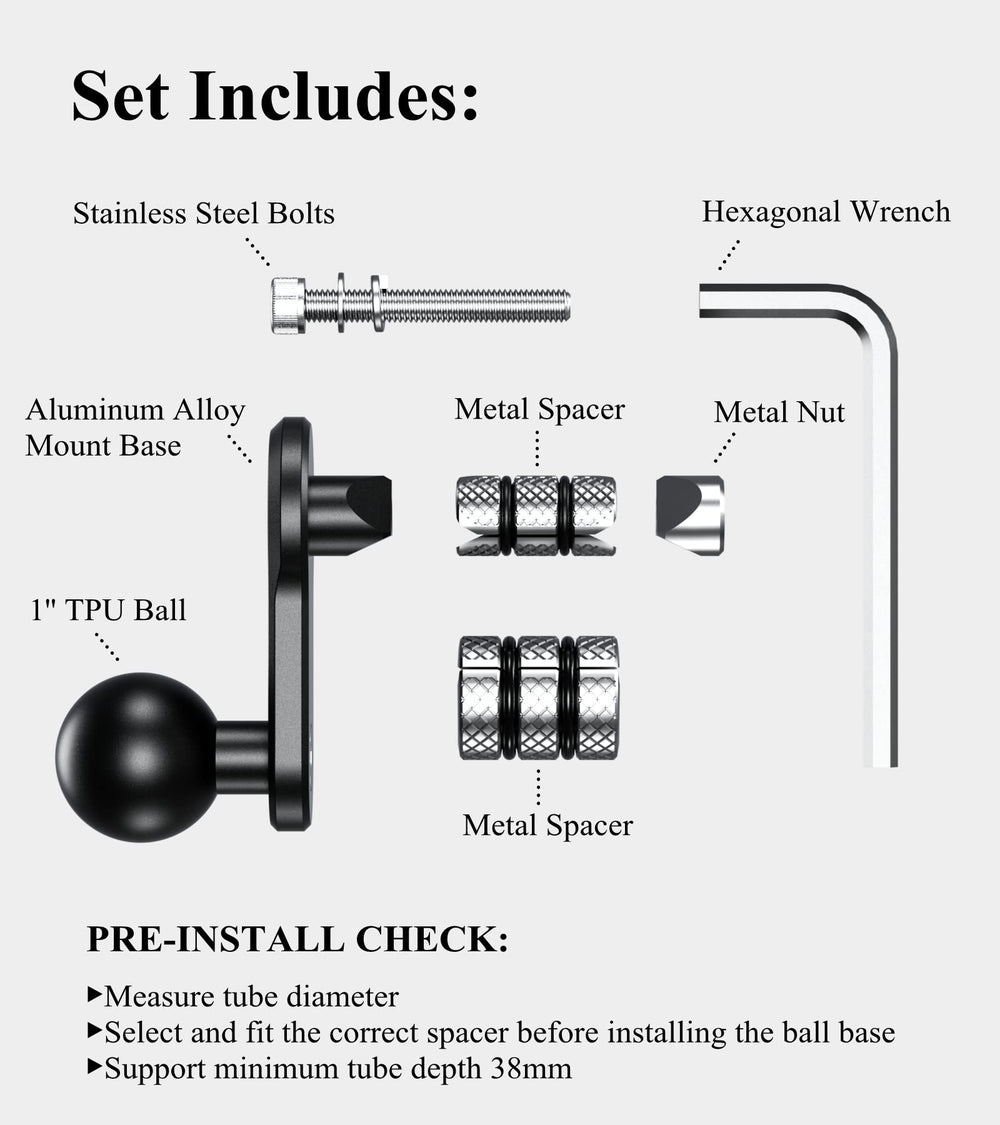 Small spacer fits 12 to 18.5 mm tubes for precise fit