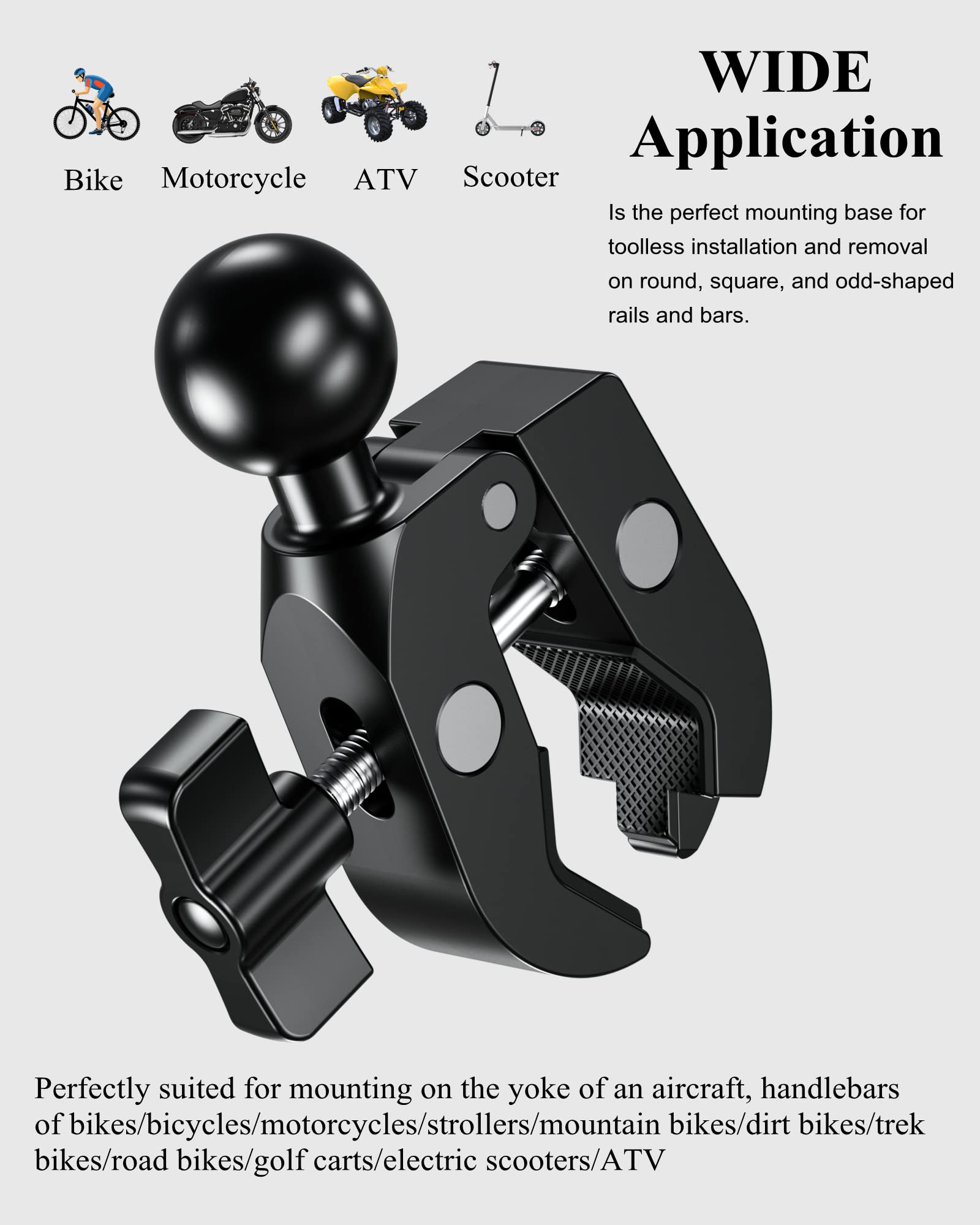 BRCOVAN tough-claw grip protects mounting surfaces during use.