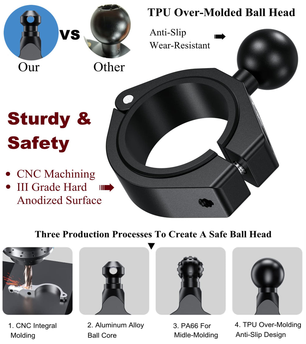 BRCOVAN TPU ball head offers non-slip, wear-resistant grip.