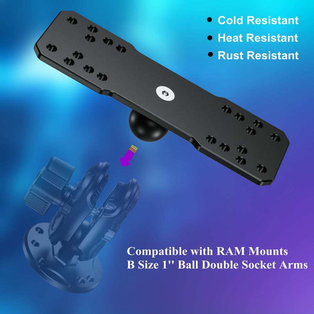 BRCOVAN universal mounting plate with 20-hole layout for flexibility.