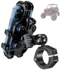 BRCOVAN UTV mount side view showing secure grip for rough terrain.