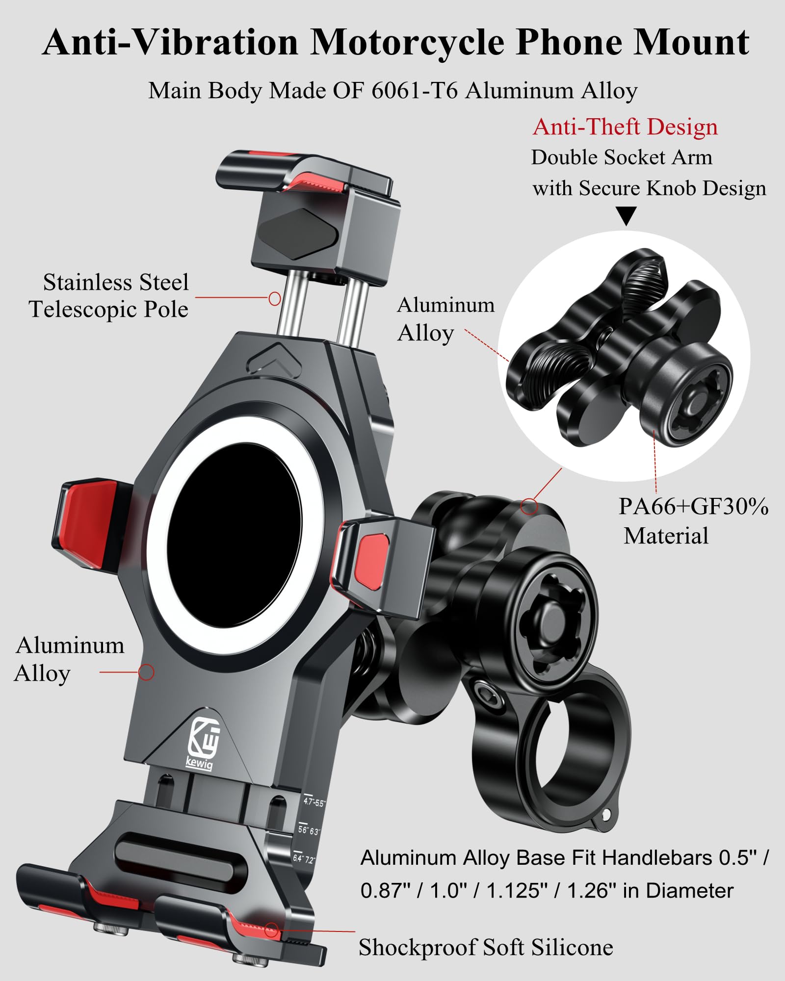 BRCOVAN vibration dampener reduces shake for a steadier display.