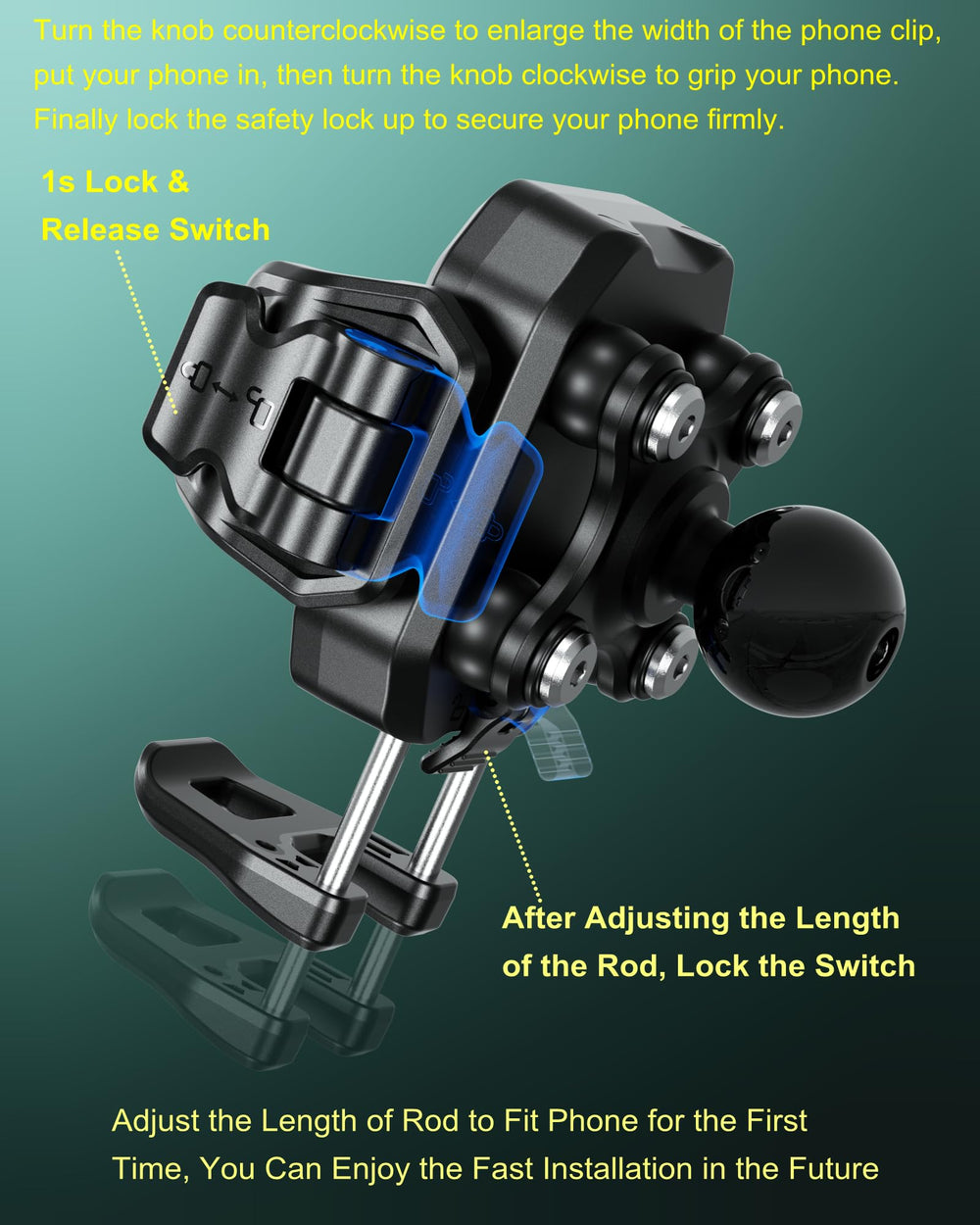 BRCOVAN width-adjustable holder fits 5.4 to 7.2 inch screens