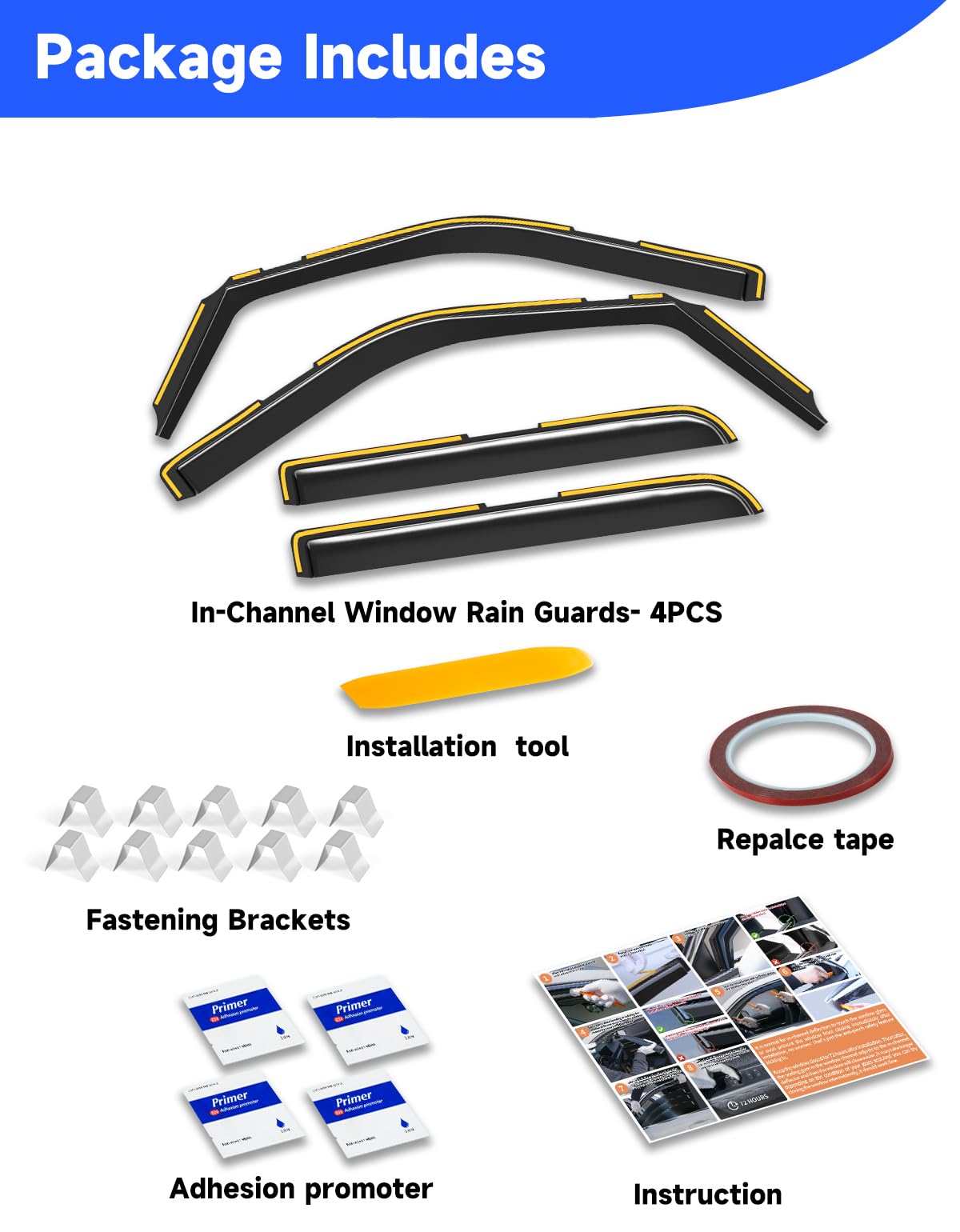 Four-piece Breejoy rain guard set for Ford F-150 SuperCrew