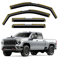 Breejoy in-channel rain guard on Chevy Silverado 2500HD for improved airflow and rain protection