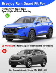 Breejoy in-channel rain guard CR-V rear-right keeps rain out and enhances styling.