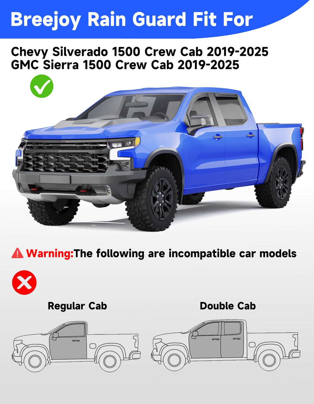 Breejoy rain guards rear-right window shield rain and spray on long trips.