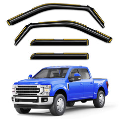 Breejoy window rain guard in-channel install on Ford F-150, seamless rain protection