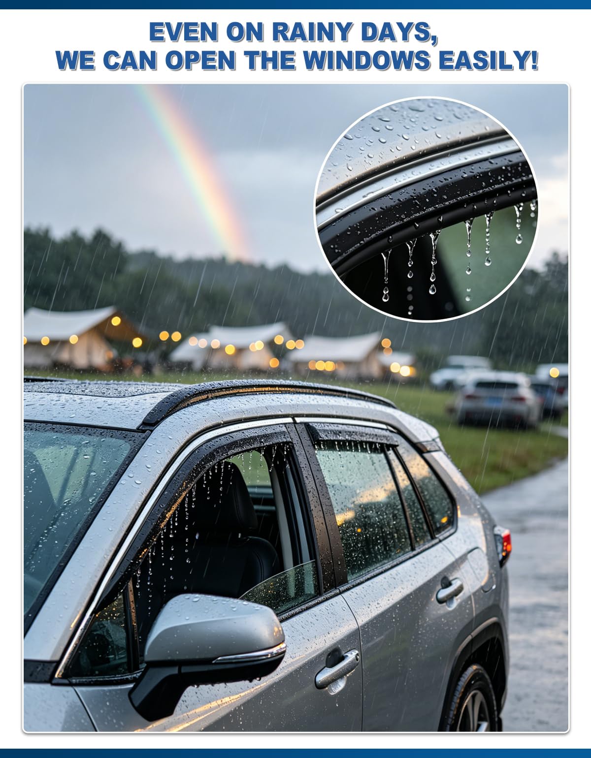 Breejoy rain guard in-channel fit for F250-F550, sturdy weather resistance