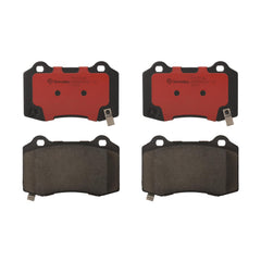 OE certified Brembo P11024N rear pad close up of material and labeling