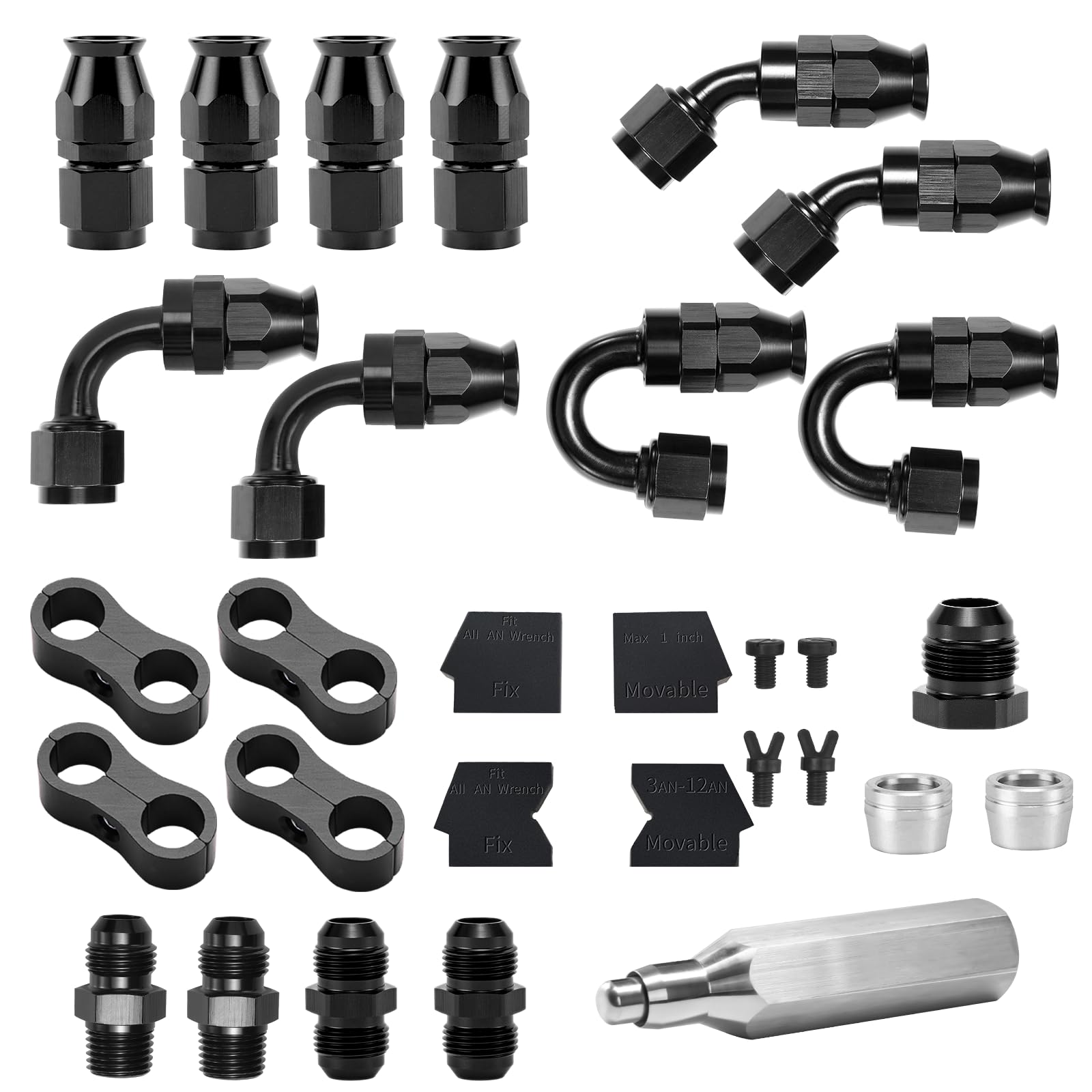 BRIFITOR 6AN PTFE fittings 0-degree showing precise seal for high-pressure lines