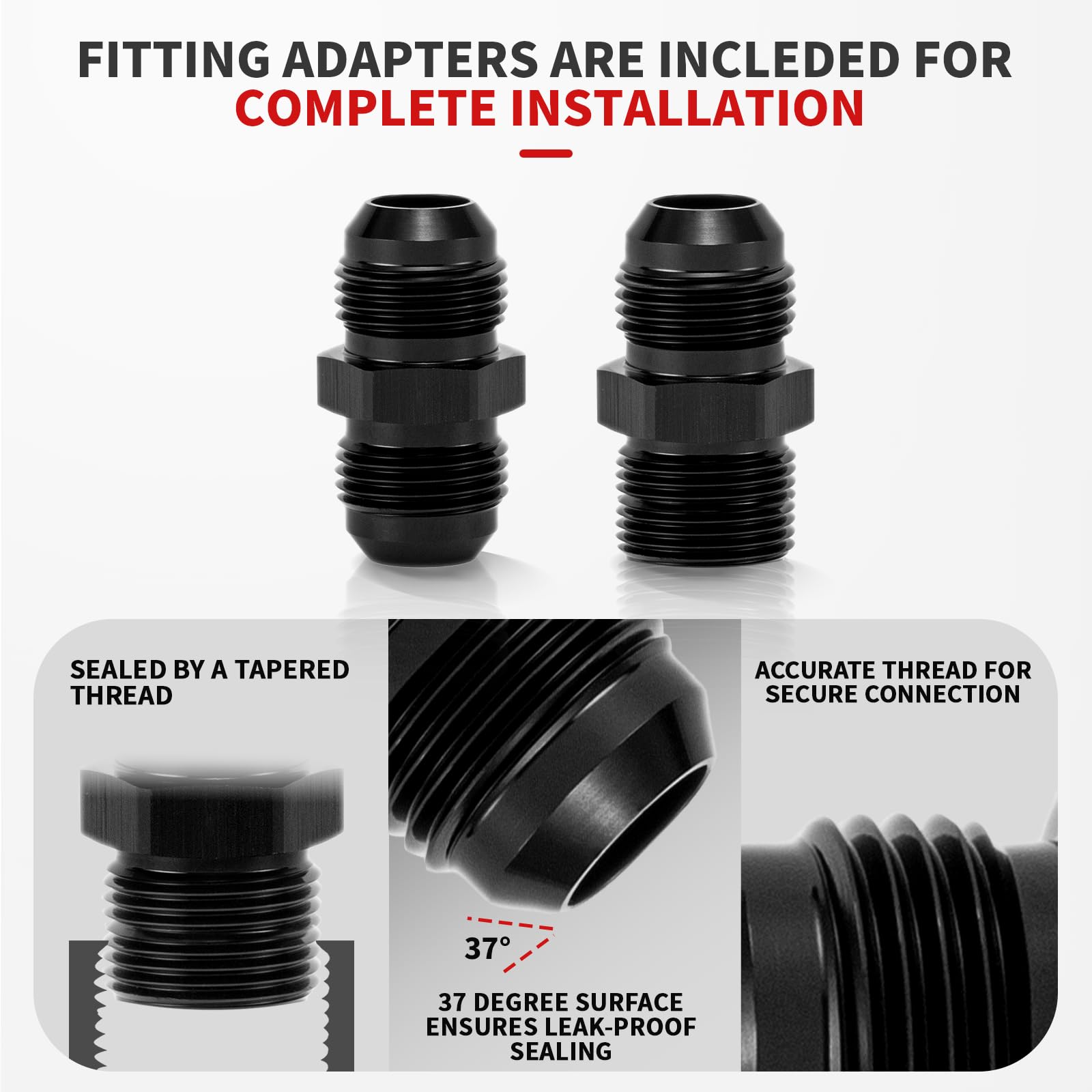 BRIFITOR 6AN PTFE fittings 180-degree compatibility supports versatile layouts