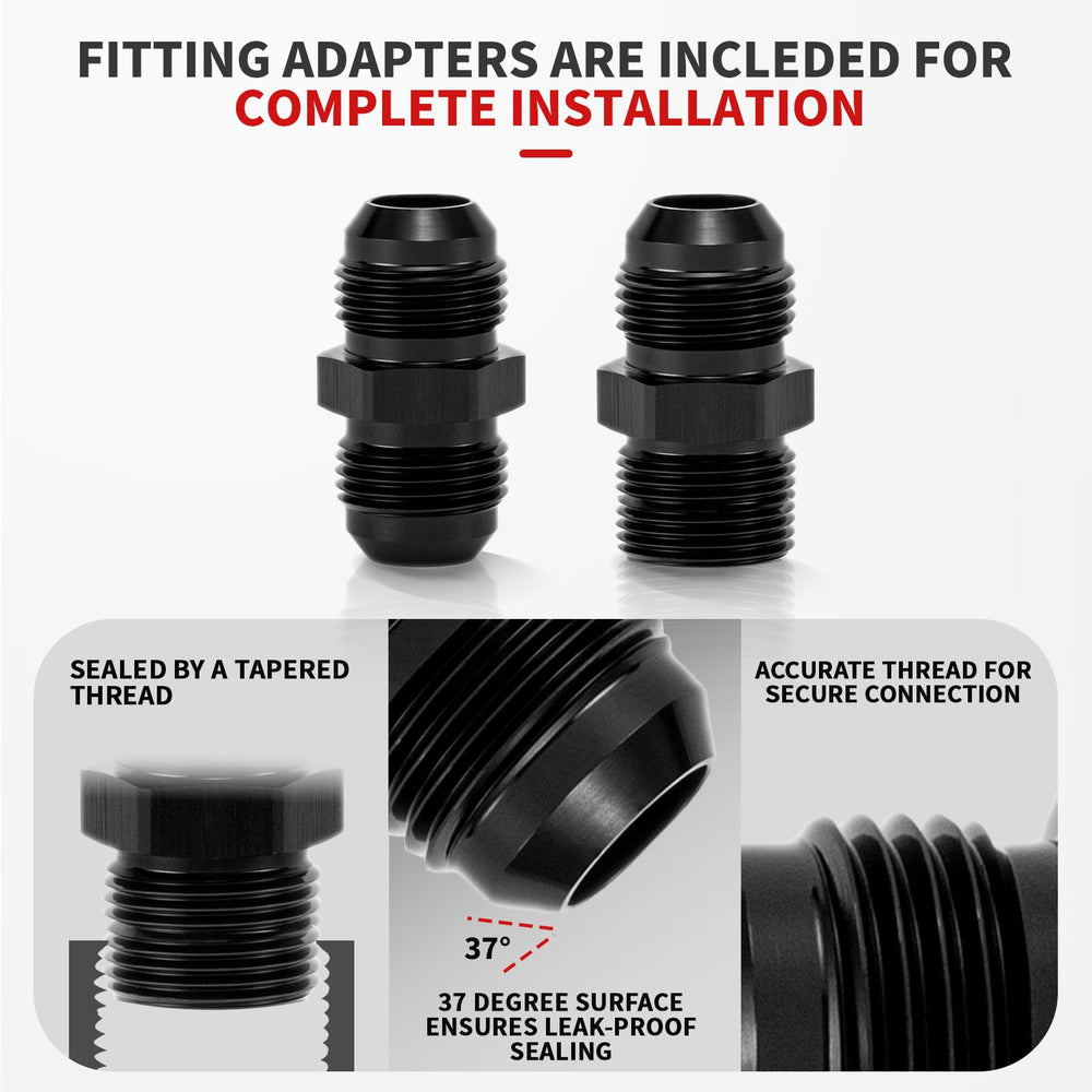 BRIFITOR 6AN PTFE fittings 180-degree compatibility supports versatile layouts