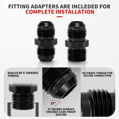 BRIFITOR 6AN PTFE fittings 180-degree compatibility supports versatile layouts