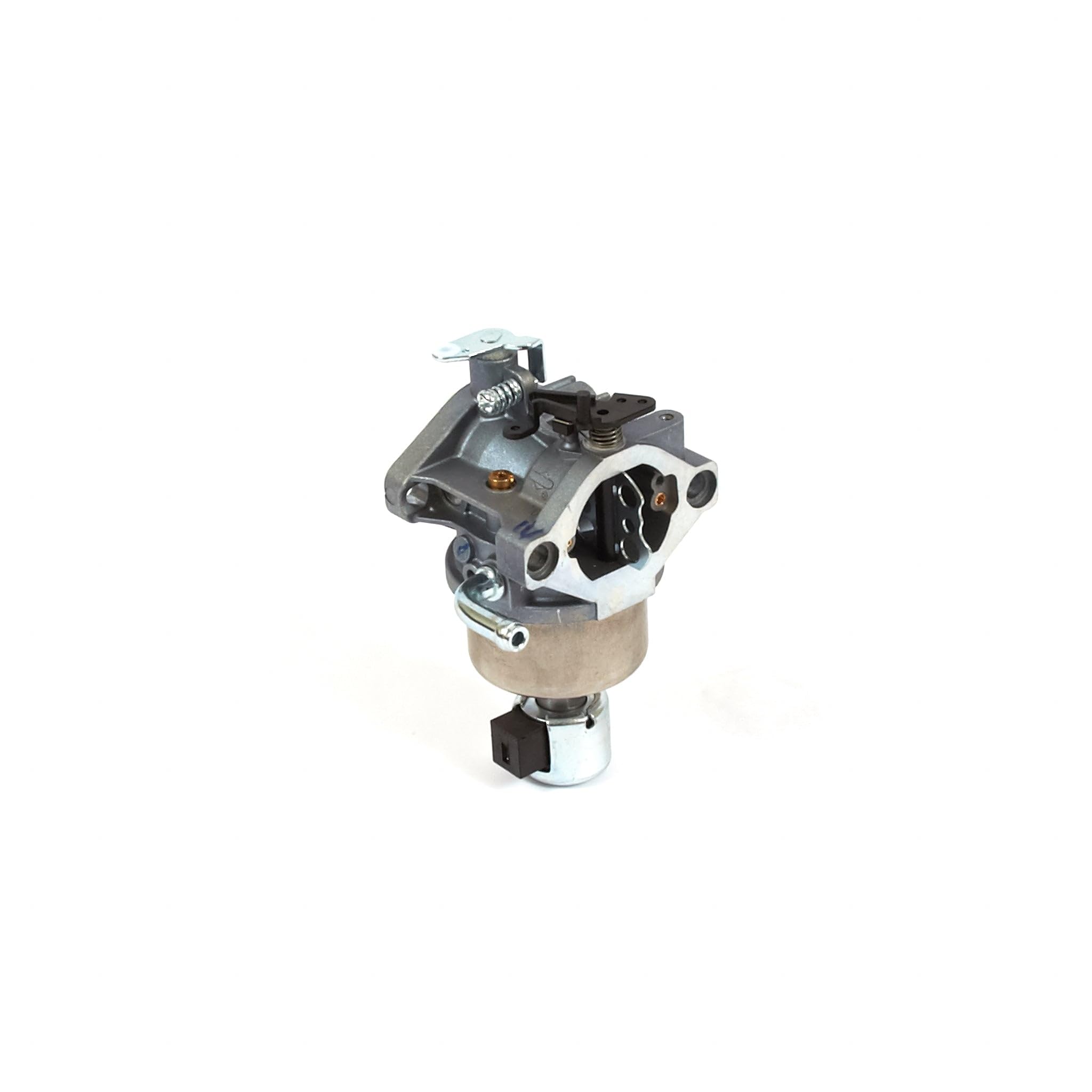Briggs & Stratton 594593 carburetor front view showing OEM-grade construction for reliable fuel delivery.