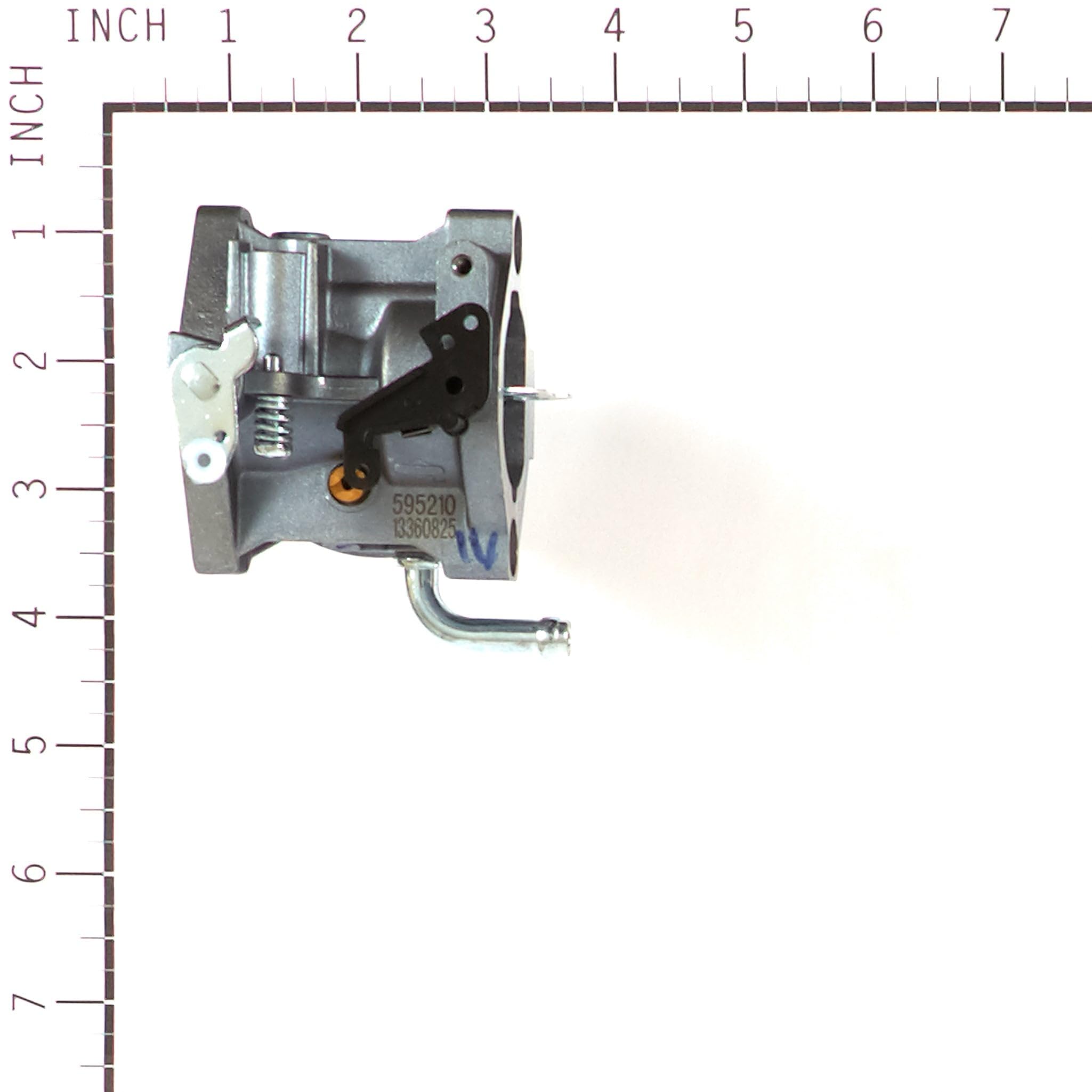 Briggs & Stratton 594593 carburetor side view highlighting compact design for easy installation.