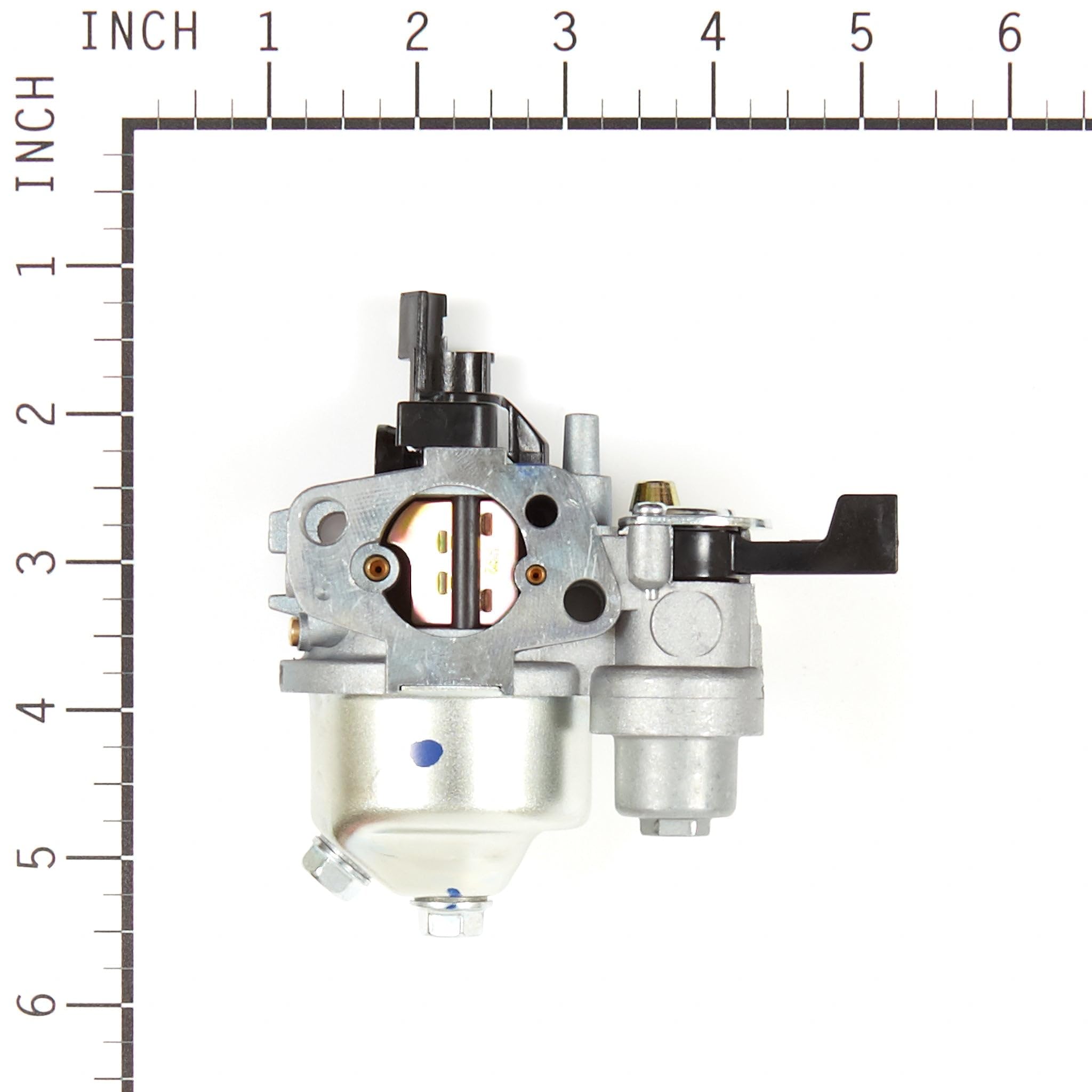 Briggs & Stratton 596079 carburetor top view, shows ports and delivery pathway