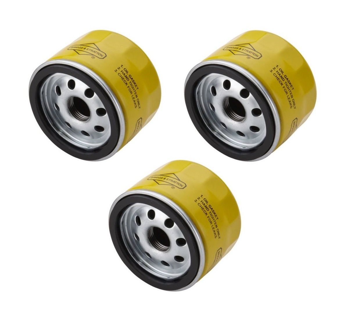 Briggs Stratton OEM 696854 oil filters 3-pack for reliable engine filtration.