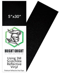 Bright Knight Decals black reflective helmet sticker 5x30 boosts night visibility for riders.