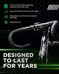 Bright Knight Decals waterproof adhesive mount for bikes and cars ensures durable reflectivity.