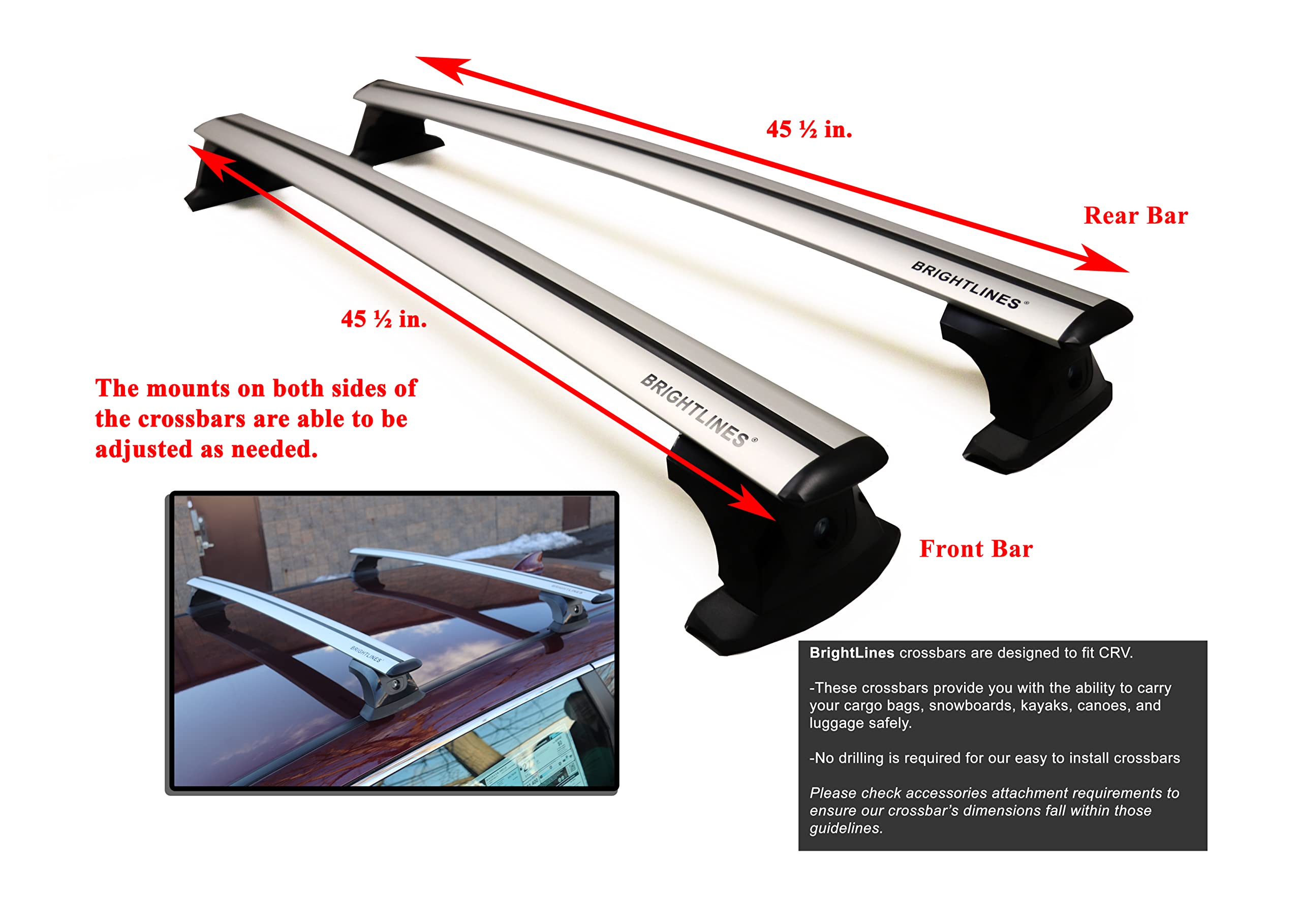BRIGHTLINES aero wing design reduces wind noise and drag on CR-V