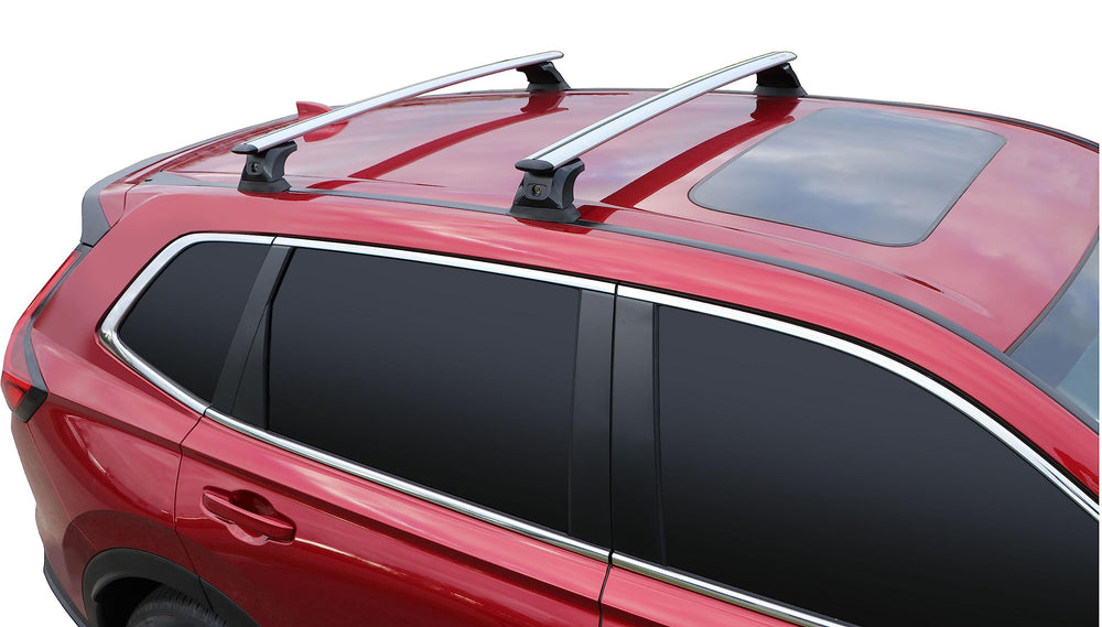 BRIGHTLINES heavy duty crossbars on CR-V angled view highlighting rugged aluminum construction for CR-V