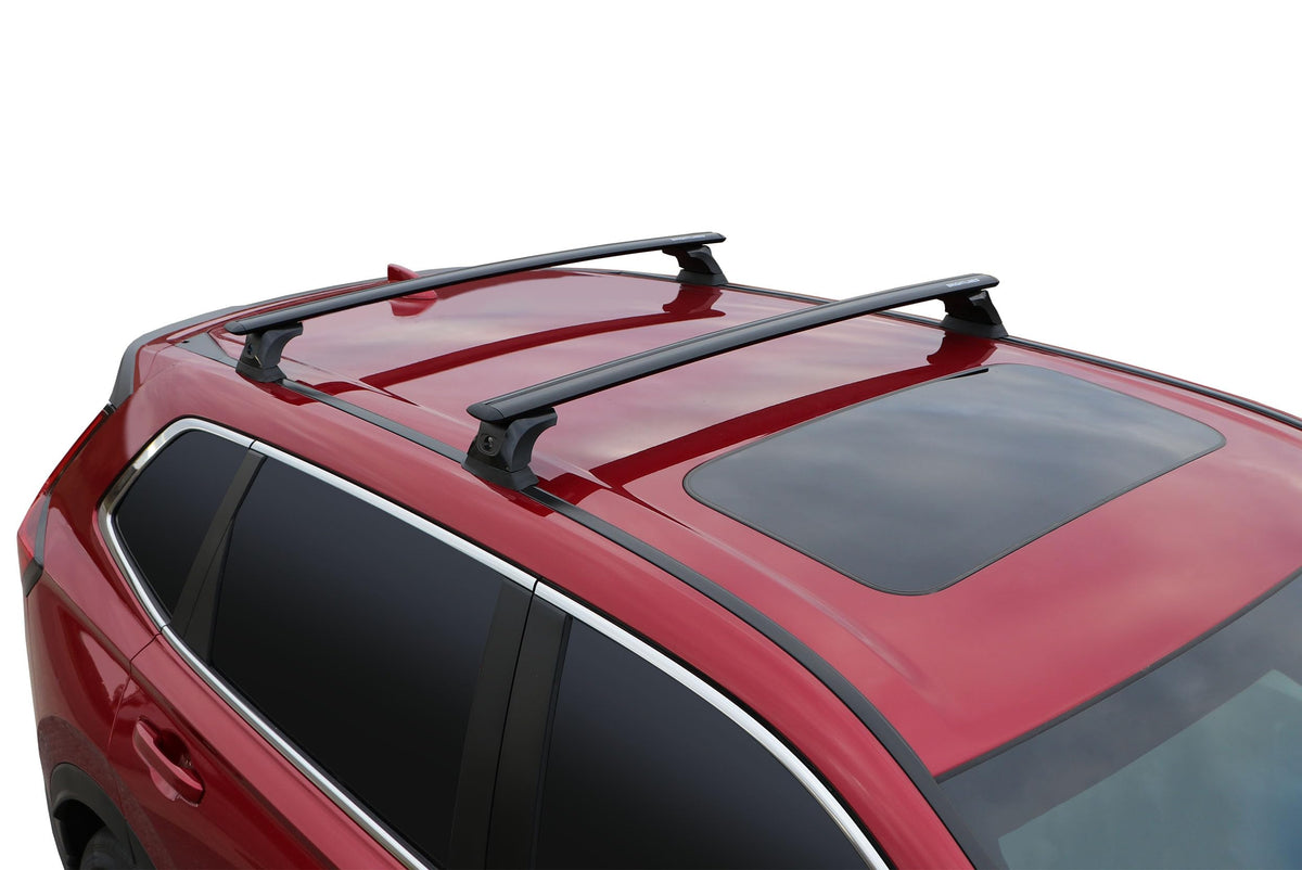 BRIGHTLINES heavy-duty roof bars assembled on car roof enabling secure accessory mounting