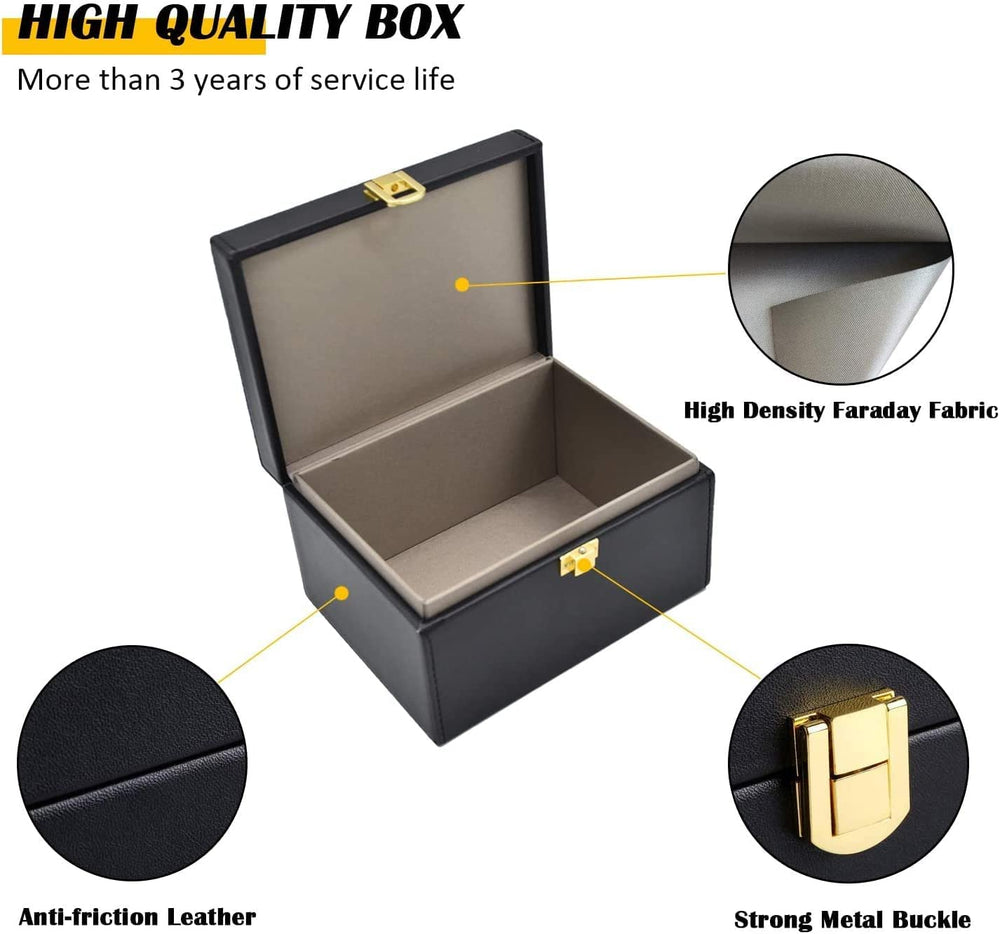 Briidea Faraday Box luxury material highlight PU leather and premium shielding inside.