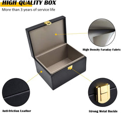 Briidea Faraday Box luxury material highlight PU leather and premium shielding inside.