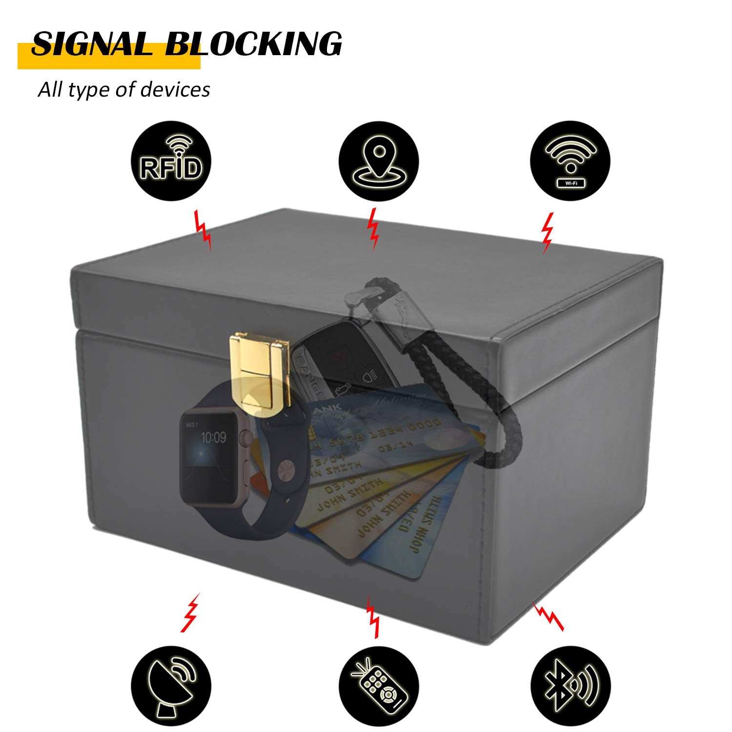 Briidea Faraday Box holding multiple keys for organized family storage