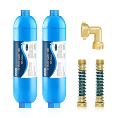 Bringpure RV inline filter with hose protector reduces chlorine for cleaner water