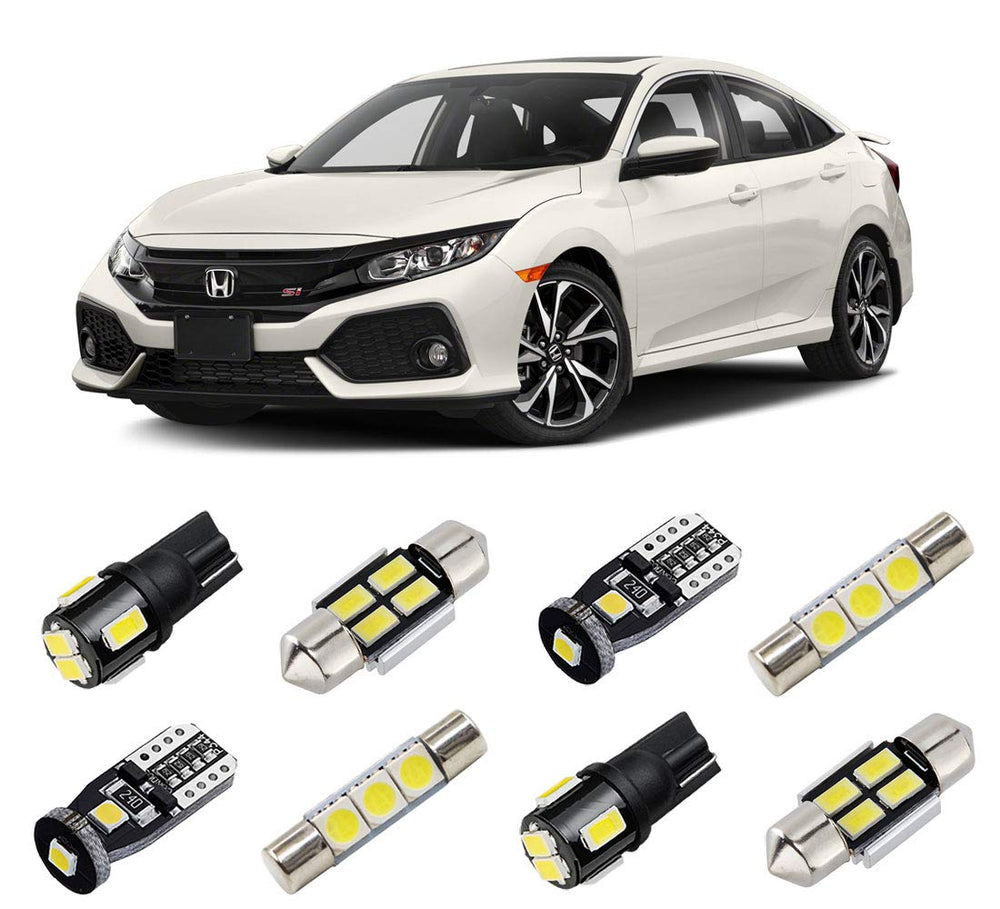 BRISHINE Civic interior LED kit with six bulbs for brighter cabin illumination.