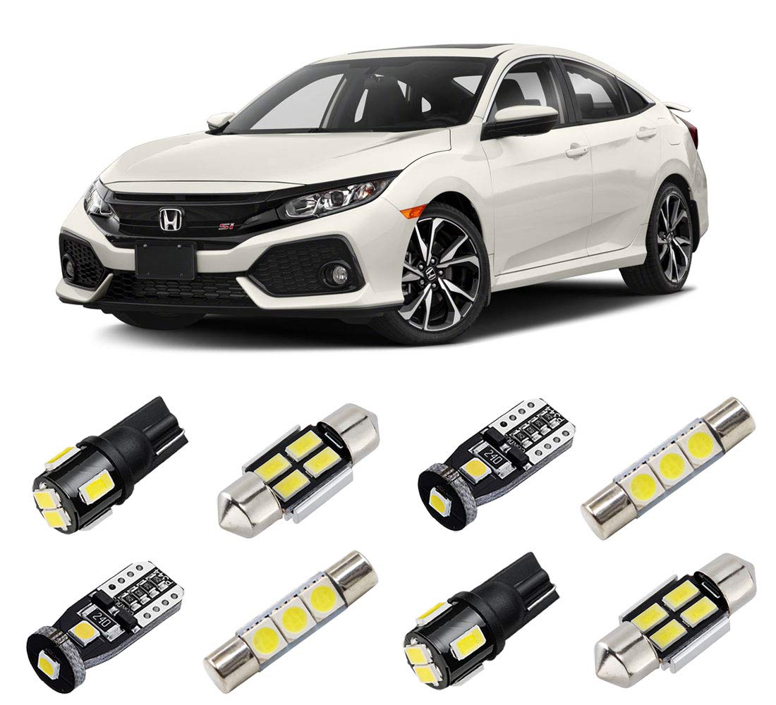 BRISHINE Civic interior LED kit with six bulbs for brighter cabin illumination.