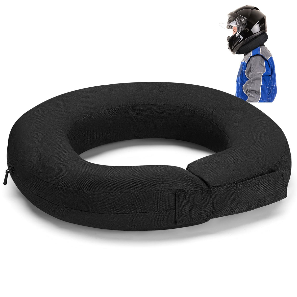 Briwoody neck collar front view with 360° tapered support for enhanced neck stability during races
