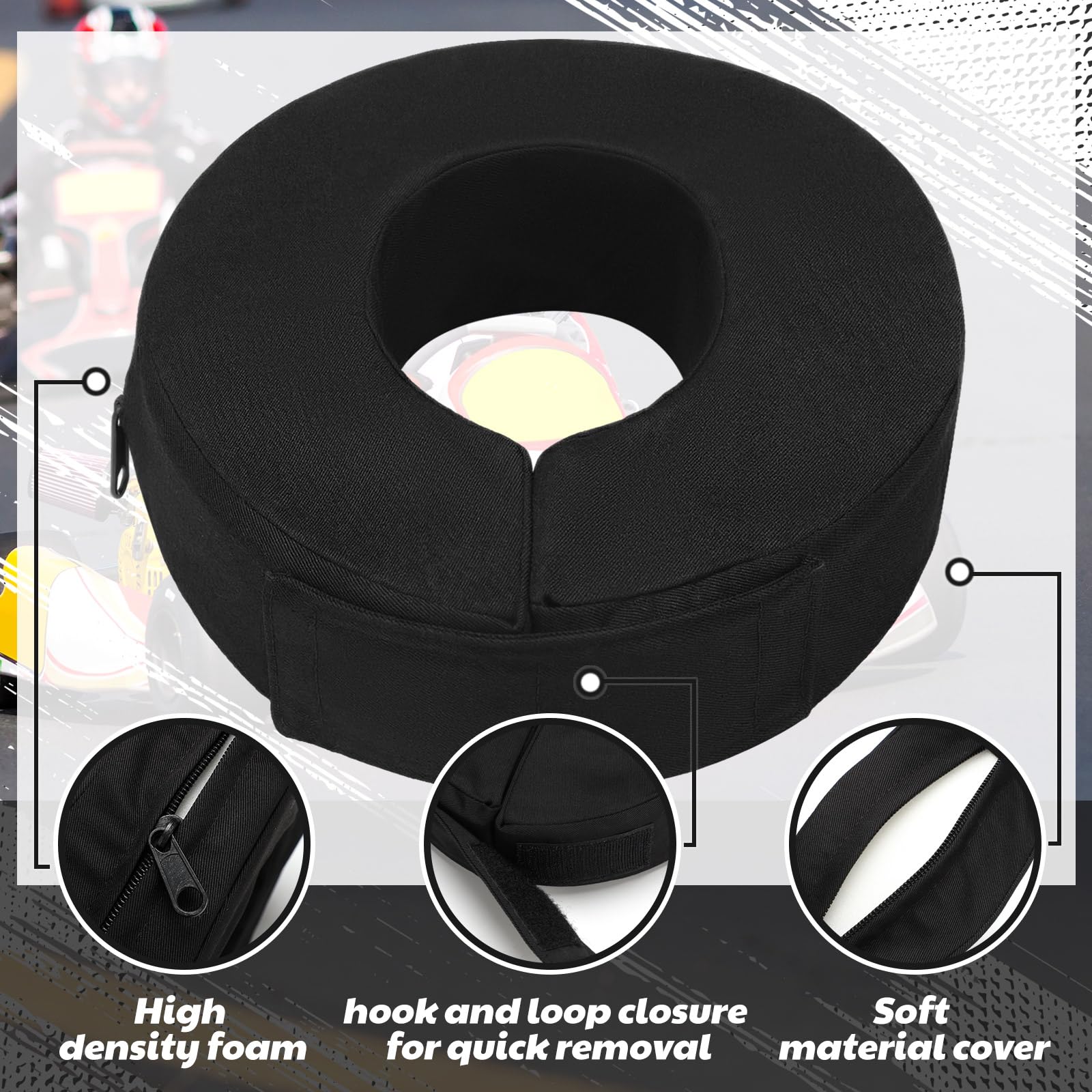 Briwooody Racing Neck Collar black material highlights durable, sleek track-ready design.