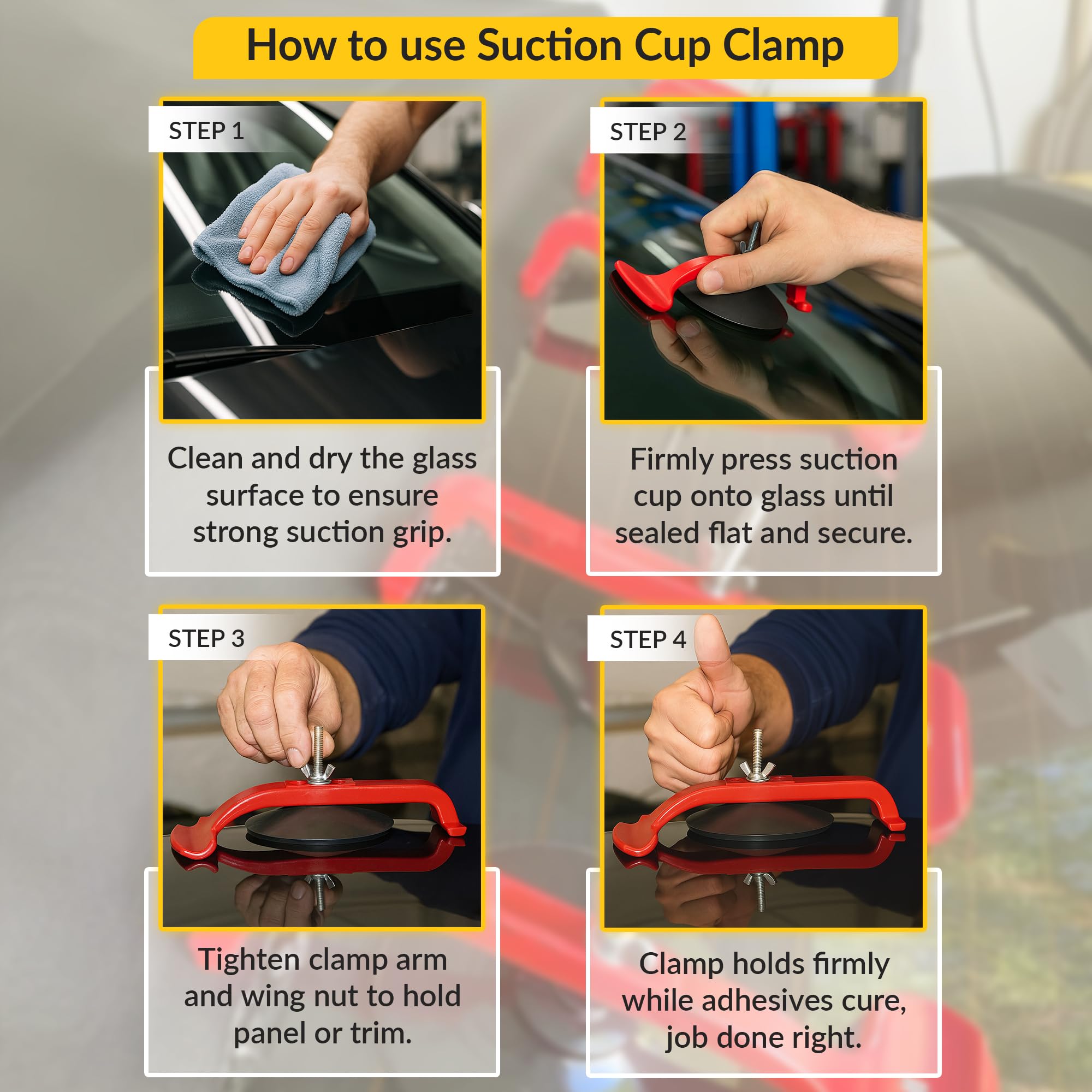 BRIXWELL SNC6 heavy-duty suction cups grip smooth surfaces securely