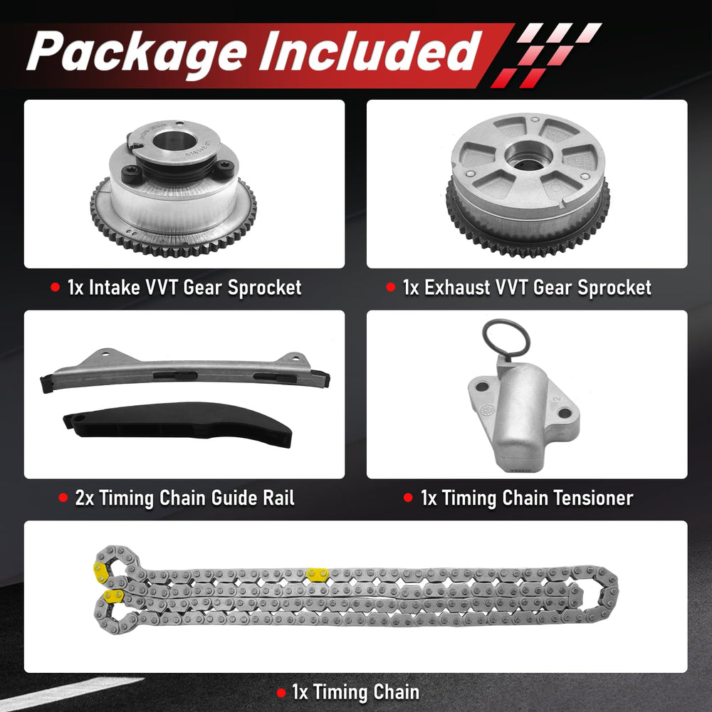 BRNEWKITS high-strength alloy steel timing chain ensures durability under heat.