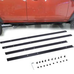 Broaddict pinch weld cover on Ford Bronco front hides welds and boosts rugged aesthetics.