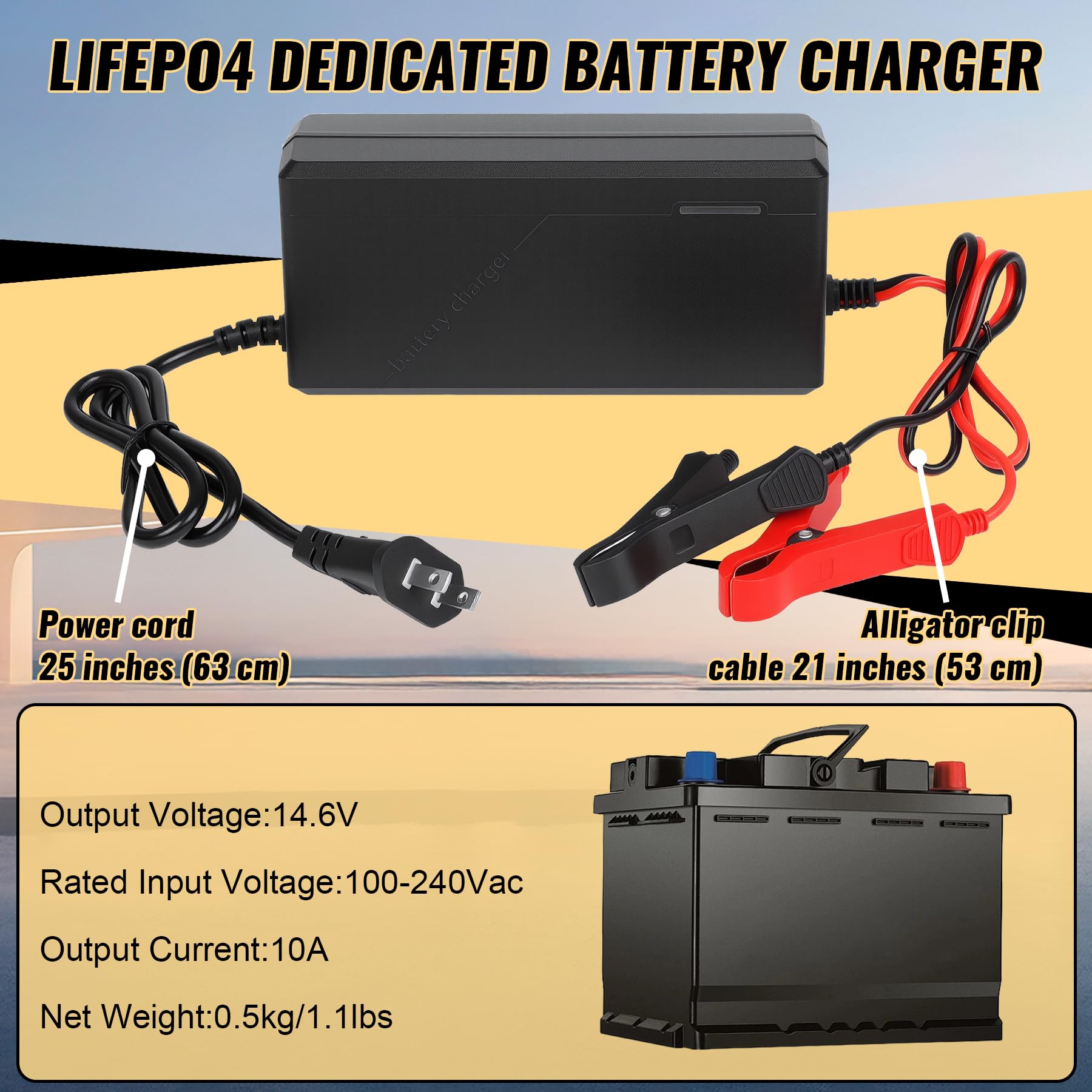 Brooday charger rear view showcasing durable casing and cooling features.