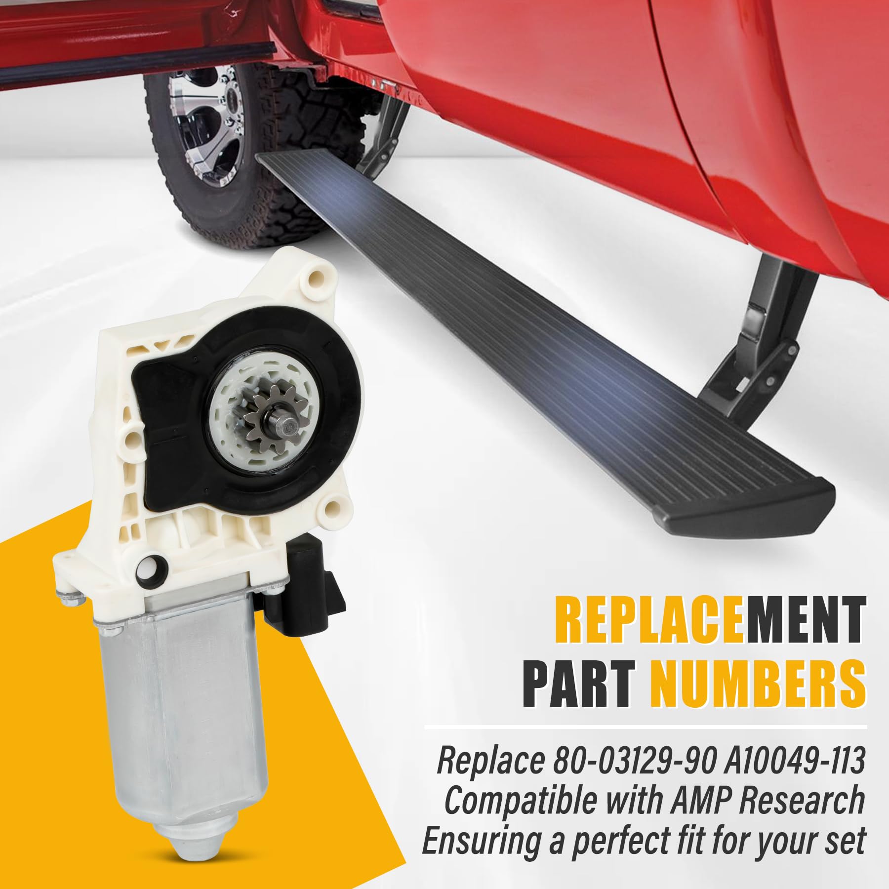 BROODAY AMP Research motor side angle highlights compact form for seamless under-vehicle fit.