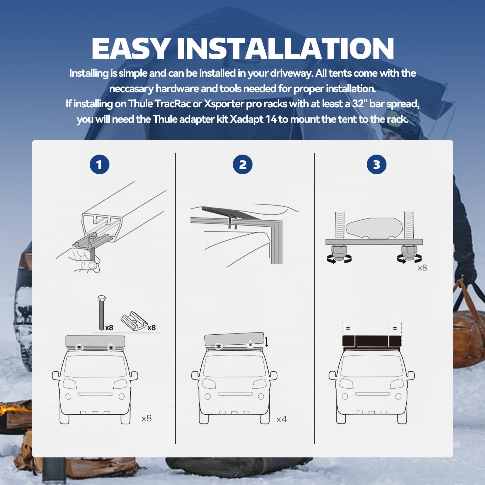 BROQIXIN XADAPT14 supports multiple Thule models for flexible setup.