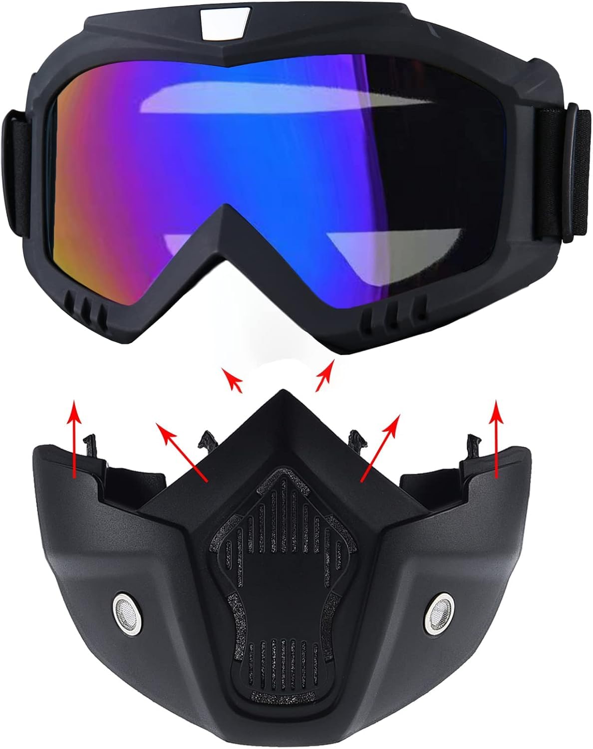 BROYEUR paintball mask side view shows secure strap and ergonomic fit.